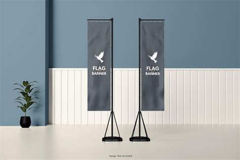 Premium PSD | Flag banner mockup