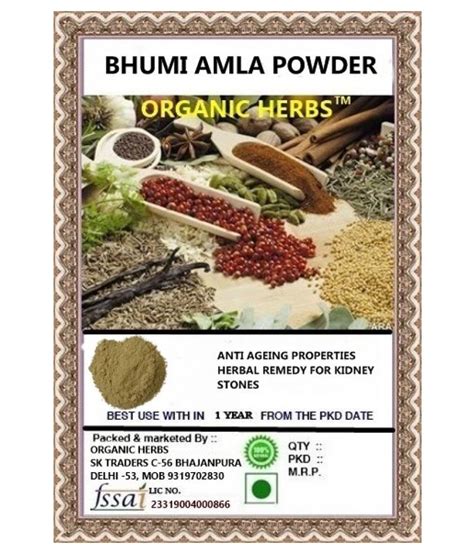 ORGANIC HERBS BHUMI AMLA Powder 400 gm: Buy ORGANIC HERBS BHUMI AMLA ...