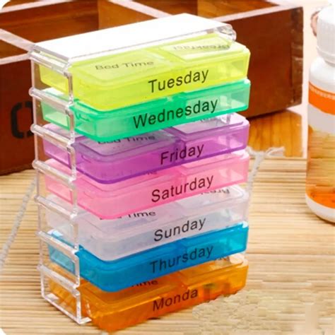 7 Days Weekly Pill Box Medicine Dispenser Organiser Storage Box Tablet ...