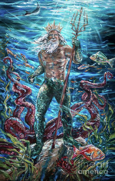 Poseidon Painting by Linda Olsen - Pixels