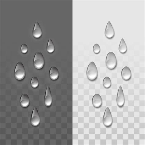 Conjunto De Gotas De Agua Realista Aislado Vector Premium