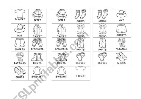 Clothes Domino Game Esl Worksheet By Regina Di