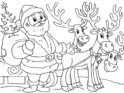 Santa Reindeer Coloring Pages Coloring Pages