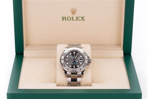 Rolex Yacht Master Mm Platinum Oystersteel Grey Dial