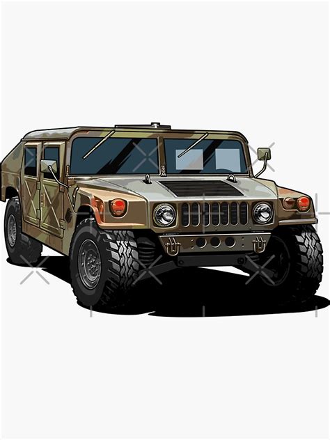 Illustration Usa Hummer H Humvee M Military Offroad X Sticker