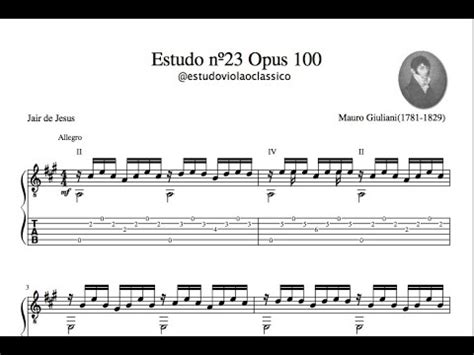 Estudo nº23 da Opus 100 de Mauro Giuliani para violão clássico YouTube