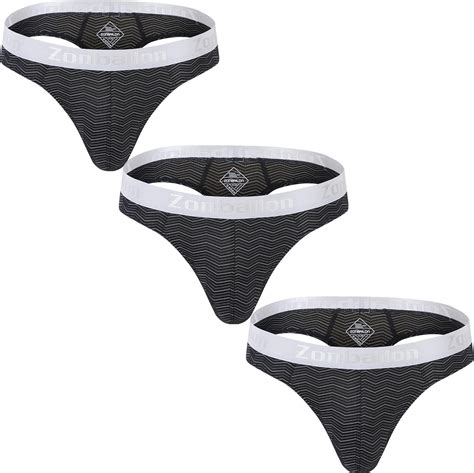 Buy Zonbailon Mens Sheer Thong G String Bulge Enhaning Pouch See