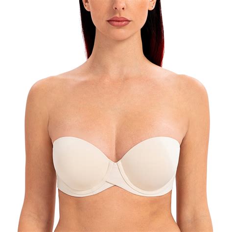 Meleneca Womens Stay Put Padded Cup With Lift Underwire Push Up Strapless Bras Sand Dollar 42d