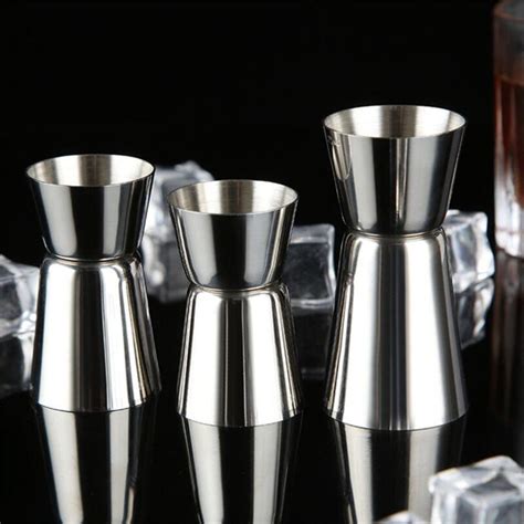 15 30ml Or 25 50ml Stainless Steel Cocktail Shaker Measure Cup Dual Shot Drink Spirit Measure