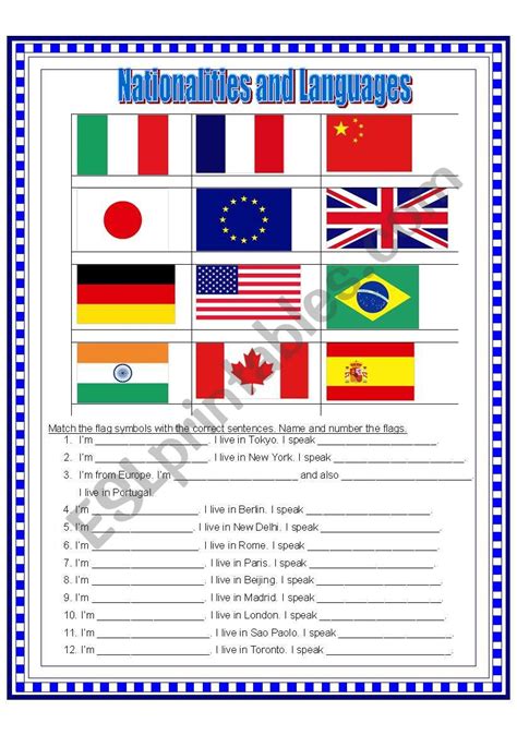 Countries Nationalities And Languages 2 2 ESL Worksheet By Tvillikko