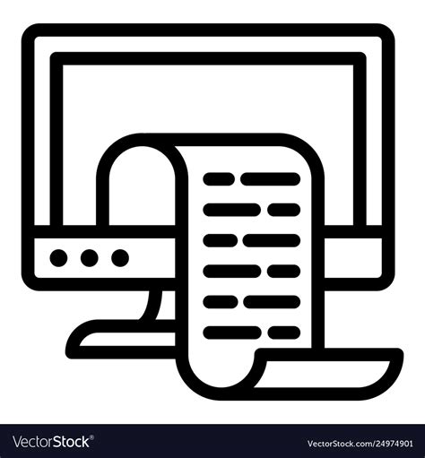 Print screen icon outline style Royalty Free Vector Image