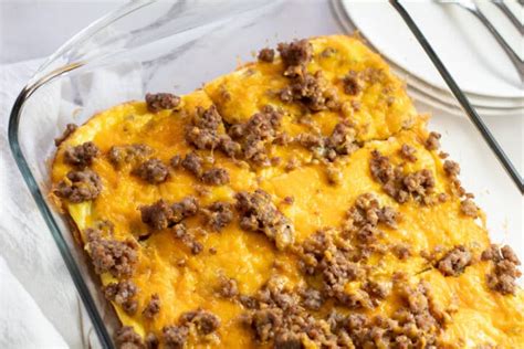 Sausage Egg And Cheese Breakfast Casserole Bake It With Love