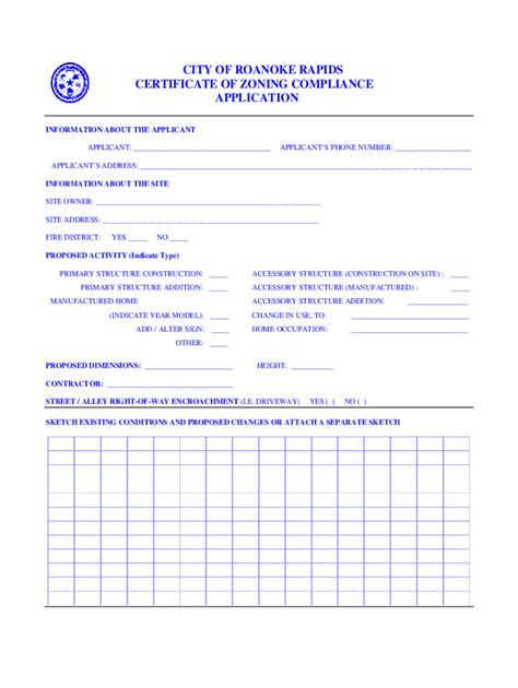 Fillable Online Certificate Of Zoning Compliance Application Fax Email