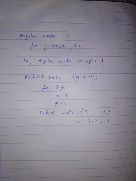 Calculate The Total Numbers Of Angular Node And Radial Nodes