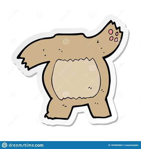 Pegatina De Un Cuerpo De Oso De Peluche Ilustración del Vector