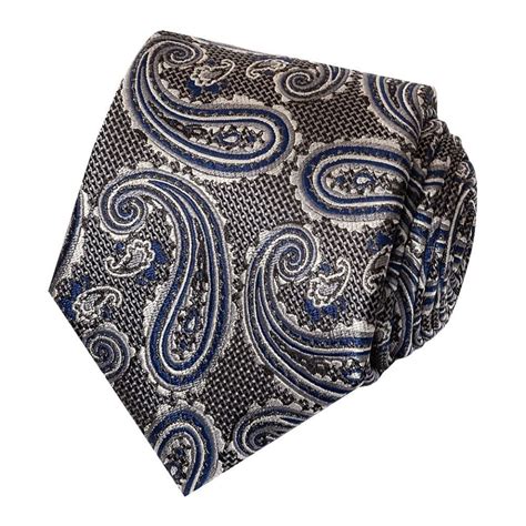 Grey Paisley Classic Men S Silk Tie