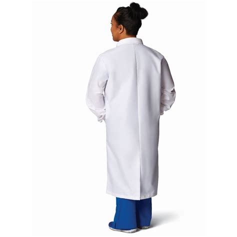 Medline Unisex Snap Lab Coat With Cuffs White L 1ct