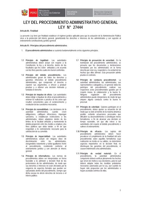 Ley 27444 Ley Del Procedimiento Administrativo General Pdf