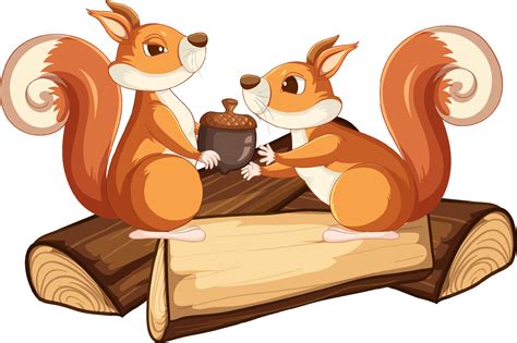 Squirrel With Acorn Clipart