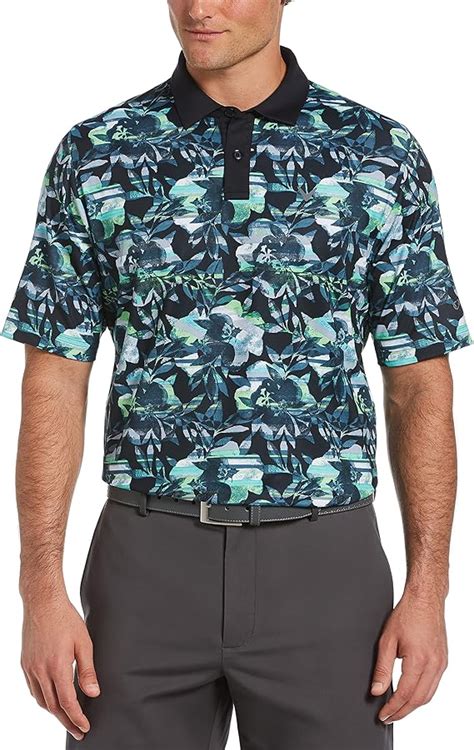 Callaway Mens Structured Floral Print Short Sleeve Golf Polo Shirt