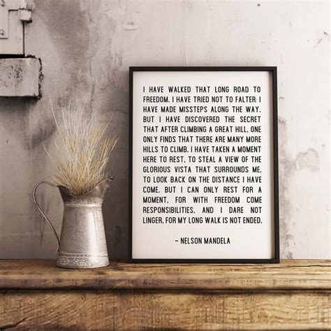 Nelson Mandela Quote Printable Wall Art Long Walk to Freedom - Etsy