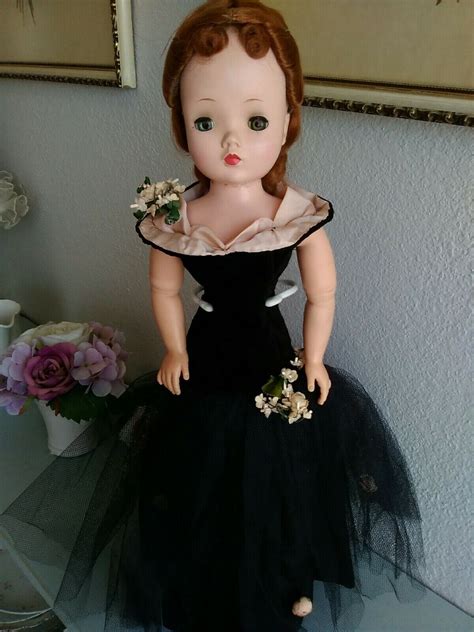 Vintage Madame Alexander CISSY Doll 1950s Red Hair Black Mermaid Gown