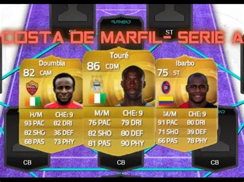 Fifa Squad Builder Serie A Costa De Marfil Francia Youtube