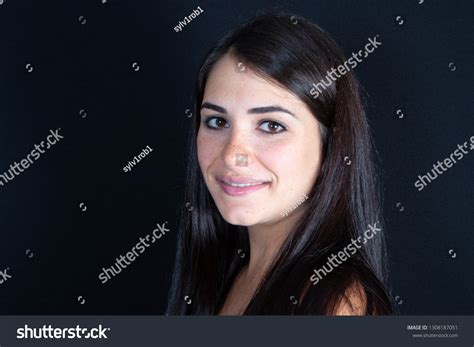 Beauty Brunette Face Portrait Smiling On Stock Photo Shutterstock