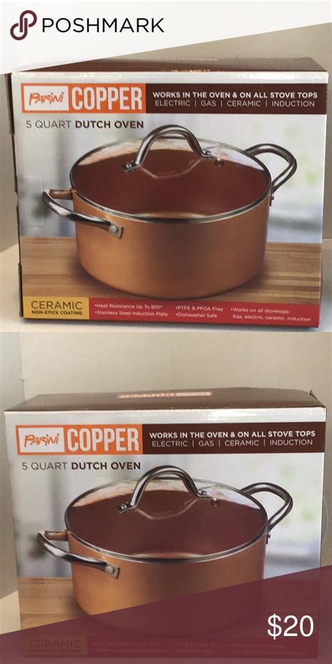 Panini Copper 5quart Dutch Oven With Images Dutch Oven Oven Ceramic Non Stick