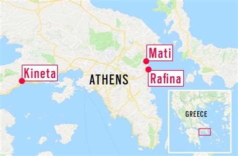 Where are the fires in Greece? Map of the areas hit by wildfires near ...