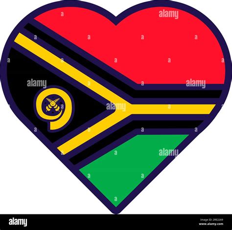 Patriot heart in national Vanuatu flag colors. Festive element ...