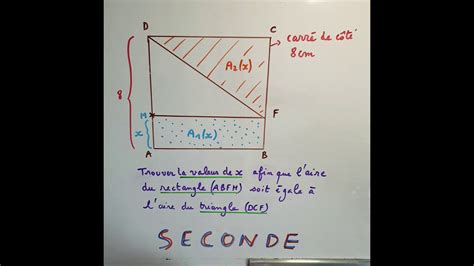 Trouver La Valeur De X Afin Que Laire Du Triangle Soit égale à Celle