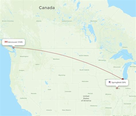 All Flight Routes From Vancouver To Springfield Yvr To Spi Flight Routes