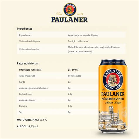 Cerveja Alemã Paulaner Munchner Hell Lata 500ml Kit 24 Unds Emporio