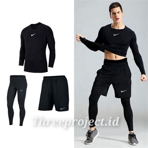 Jual Paket Baju Baselayer Pria Setelan Manset Legging Dan Celana Futsal