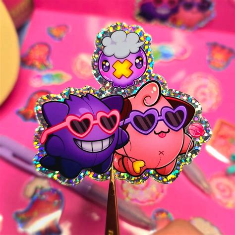 Bff Gengar And Cleffa Vinyl Sticker Kawaii Stickers Pokemon Stickers