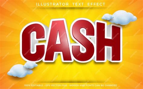 Premium Vector Cash Text Effect Editable 3d Text Style