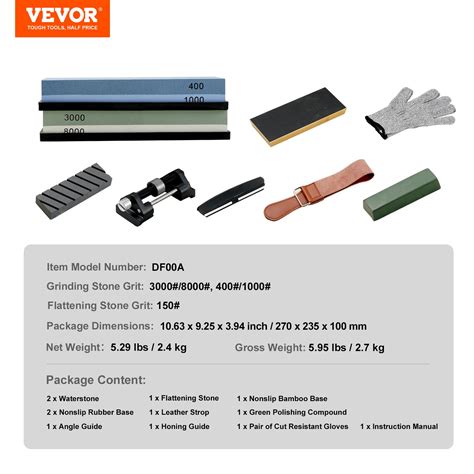 Vevor Whetstone Knife Sharpening Kit 2 Dual Sided Grit Whetstones 400