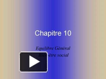 Ppt Chapitre Powerpoint Presentation Free To View Id Efe Zdc Z