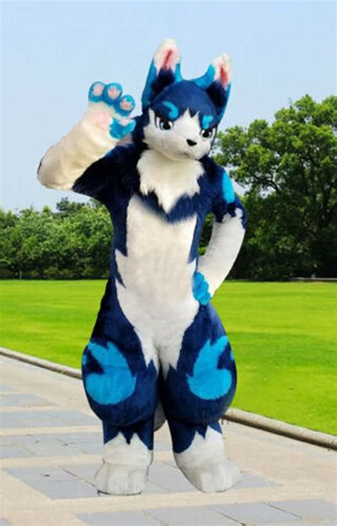 Custom Size Blue Cat Fursuit Fullsuit Teen Costumes Child Full Furry S