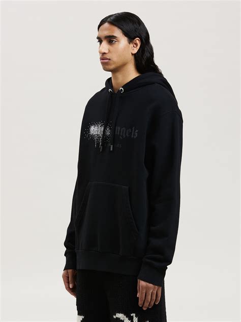 Rhinestone Sprayed Hoodie In Black Palm Angels® Official