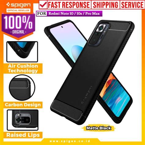 Jual Case Xiaomi Redmi Note 10 10s Pro Max Spigen Rugged Armor Carbon