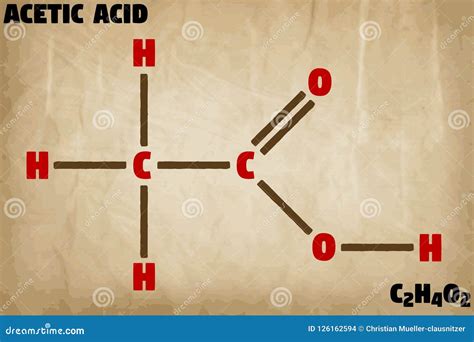 Acetic Acid (HOAc) Molecule, Chemical Structure Vector Illustration | CartoonDealer.com #191122514