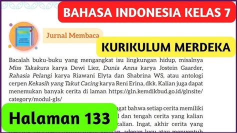 Soal And Kunci Jawaban Bahasa Indonesia Kelas 7 Smp Halaman 132 133 134