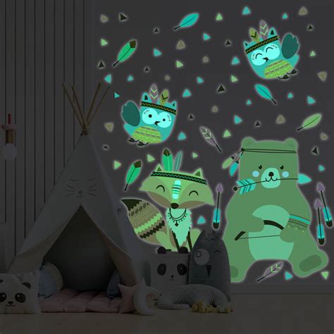 Stickers Mural Phosphorescents Lumineux Ourson 120x90cm Maisons Du Monde