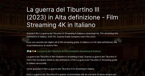 La Guerra Del Tiburtino Iii In Alta Definizione Film Streaming