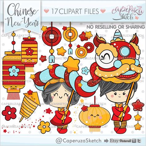 Chinese New Year Clipart Chinese Clipart COMMERCIAL USE | Etsy