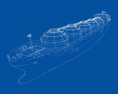 Large Gas Tanker Or Lng Carrier Vector Stock Vector Illustration Of