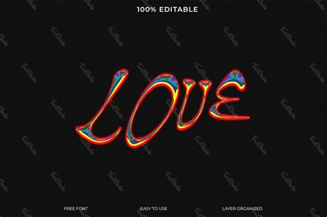 Love Font Style Effect Free Photoshop Psd File