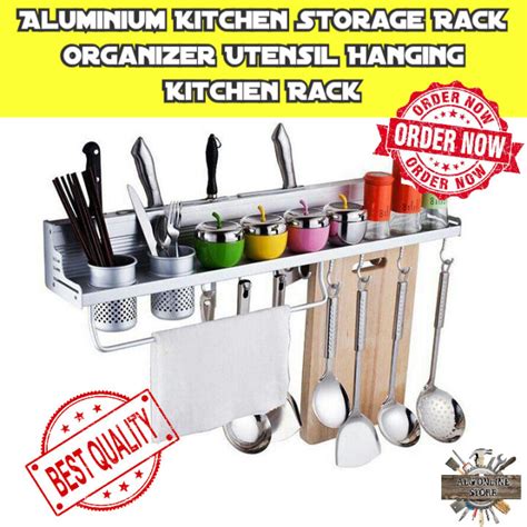 Kitchen Aluminium Kitchen Storage Rack Organizer Utensil Hanging